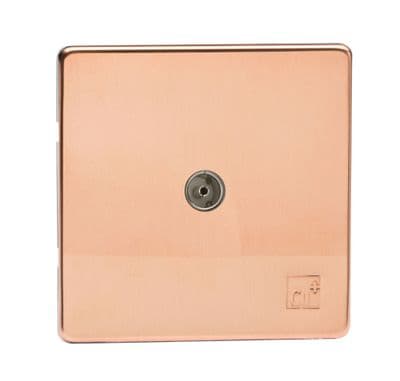 Varilight XDY8S.AC Screwless Cu29 Raw Copper 1 Gang  Co-Axial TV Socket