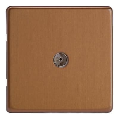Varilight XDY8S.BZ Screwless Brushed Bronze 1 Gang Co-Axial TV Socket