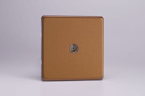 Varilight XDY8S.BZ Screwless Brushed Bronze 1 Gang Co-Axial TV Socket