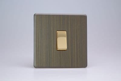 Varilight XDYBR1S.AB Urban Screwless Antique Brass 1 Gang 10A Retractive Switch