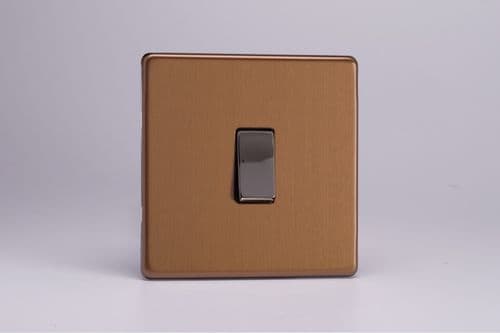 Varilight XDYBR1S.BZ Urban Screwless Brushed Bronze 1 Gang 10A Retractive Switch