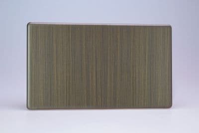 Varilight XDYDBS.AB Urban Screwless Antique Brass Double Blank Plate