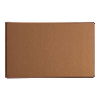 Varilight XDYDBS.BZ Screwless Brushed Bronze 2 Gang Double Blank Plate