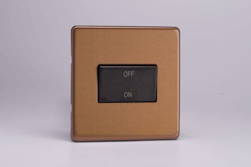 Varilight XDYFIBS.BZ Screwless Brushed Bronze 1 Gang 10A Fan Isolating Switch (3 Pole)