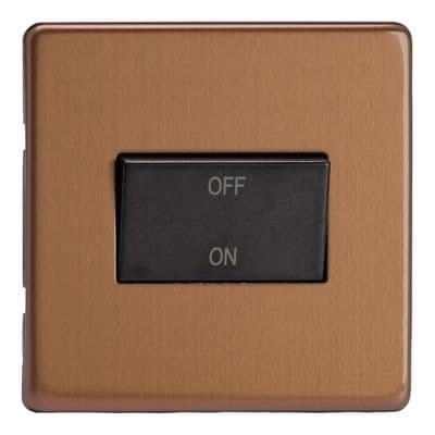 Varilight XDYFIBS.BZ Screwless Brushed Bronze 1 Gang 10A Fan Isolating Switch (3 Pole)