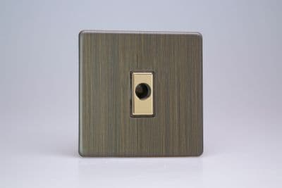 Varilight XDYFOS.AB Urban Screwless Antique Brass 16A Flex Outlet Plate
