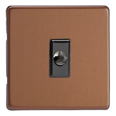 Varilight XDYFOS.BZ Screwless Brushed Bronze 16A Flex Outlet Plate
