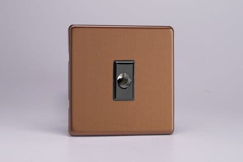 Varilight XDYFOS.BZ Screwless Brushed Bronze 16A Flex Outlet Plate