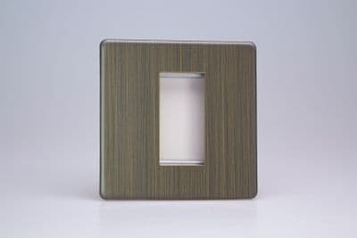 Varilight XDYG1S.AB Urban Screwless Antique Brass DataGrid Plate (1 Grid Space)