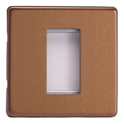 Varilight XDYG1S.BZ Screwless Brushed Bronze DataGrid Plate (1 DataGrid Space)