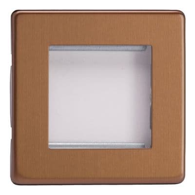 Varilight XDYG2S.BZ Screwless Brushed Bronze DataGrid Plate (2 DataGrid Spaces)