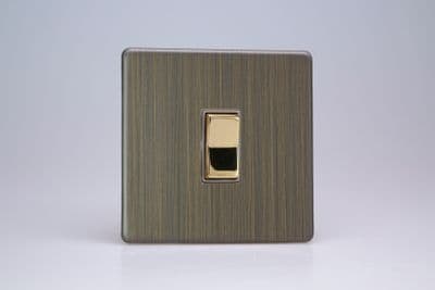Varilight XDYKR1S.AB Urban Screwless Antique Brass 1 Gang 10A 2 Way & Off Retractive Switch