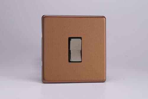 Varilight XDYKR1S.BZ Urban Screwless Brushed Bronze 1 Gang 10A 2 Way & Off Retractive Switch