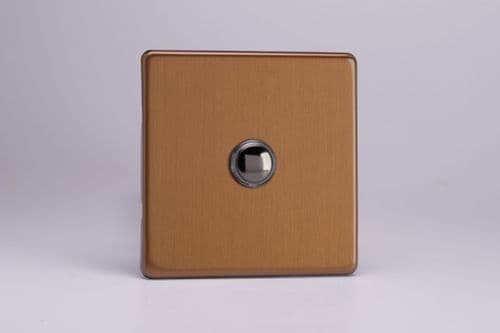 Varilight XDYP1S.BZ Screwless Brushed Bronze 1 Gang 6A 2 Way Push-On/Off Impulse Switch