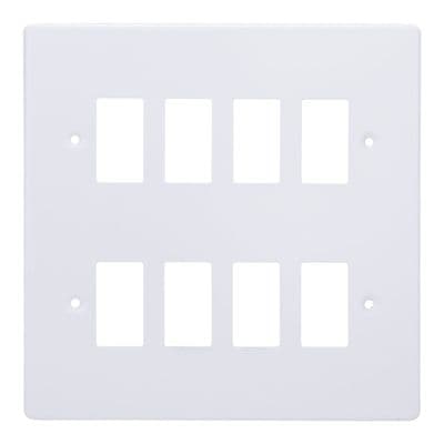 Varilight XDYPG8.PD PowerGrid Primed 8-Gang Grid Plate (Double Twin Plate)
