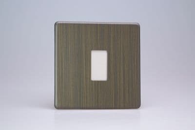 Varilight XDYPGY1S.AB Urban Screwless Antique Brass 1 Gang PowerGrid Plate inc Yoke (Single Plate)
