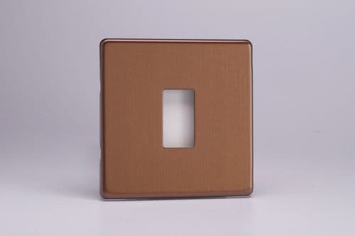 Varilight XDYPGY1S.BZ Screwless Brushed Bronze 1 Gang PowerGrid Plate (Single Plate)