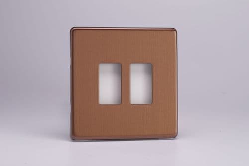 Varilight XDYPGY2S.BZ Screwless Brushed Bronze 2 Gang Grid Plate (Single Plate)
