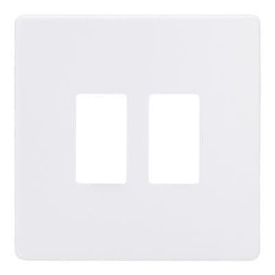 Varilight XDYPGY2S.PD Screwless Primed 2 Gang PowerGrid Plate (Single Plate)