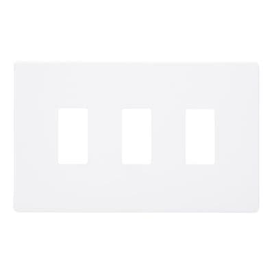 Varilight XDYPGY3S.PD Screwless Primed 3 Gang PowerGrid Plate (Twin Plate)