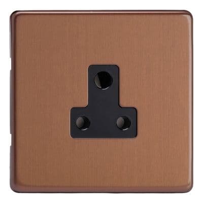 Varilight XDYRP5ABS.BZ Screwless Brushed Bronze 1 Gang 5A Round Pin Plug Socket