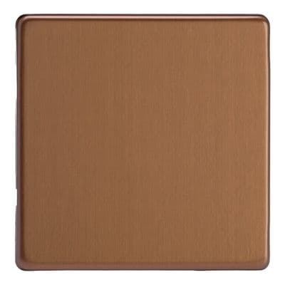 Varilight XDYSBS.BZ Screwless Brushed Bronze 1 Gang Single Blank Plate
