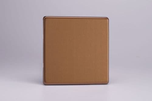 Varilight XDYSBS.BZ Screwless Brushed Bronze 1 Gang Single Blank Plate