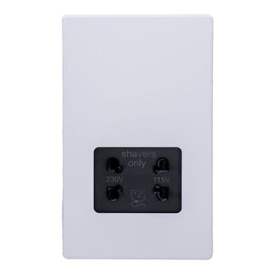 Varilight XDYSSBS.PD Screwless Primed Dual Voltage Shaver Socket 230V/115V