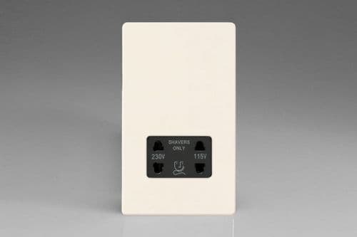 Varilight XDYSSBS.PD Screwless Primed Dual Voltage Shaver Socket 230V/115V