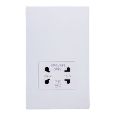 Varilight XDYSSWS.PD Screwless Primed Dual Voltage Shaver Socket 230V/115V