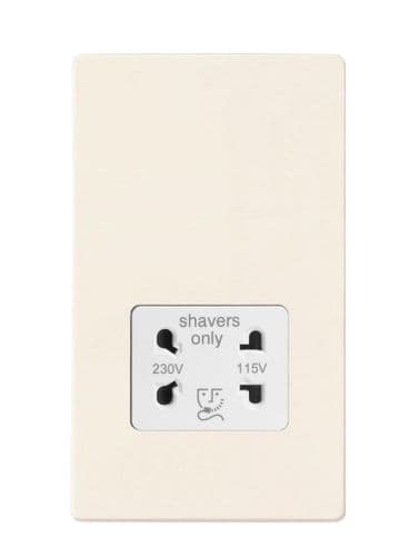 Varilight XDYSSWS.PD Screwless Primed Dual Voltage Shaver Socket 230V/115V