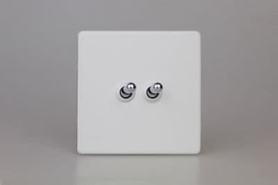 Varilight XDYT2S.PD Screwless Primed 2 Gang 10A 1 or 2 Way Toggle Light Switch