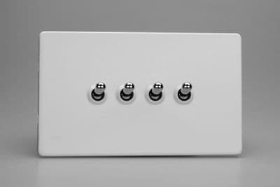 Varilight XDYT9S.PD Screwless Primed 4 Gang 10A 1 or 2 Way Toggle Light Switch