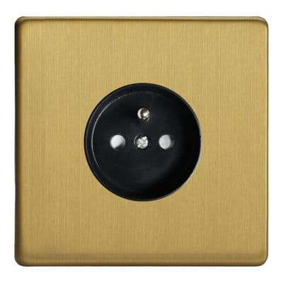 Varilight XEB4FB Euro Brushed Brass 1 Gang 16A Flush Socket with Pin Earth