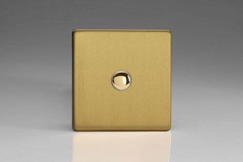Varilight XEBM1S Euro Brushed Brass 1 Gang 6A 1-Way Push-to-Make Momentary Switch