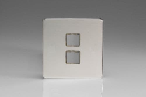 Varilight XECD2S European Polished Chrome 2 Gang Keystone Data Plate