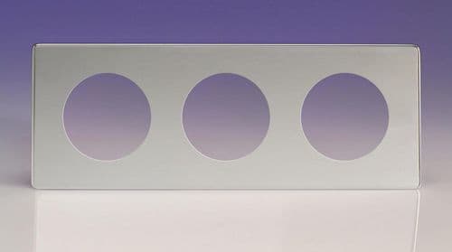 Varilight XECG3S Euro Polished Chrome VariGrid 3 Gang Plate to fit Z1E products