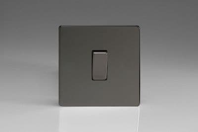 Varilight XEI1S Euro Iridium Black 1 Gang 10A 1 or 2 Way Rocker Light Switch