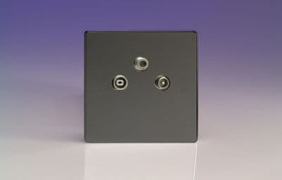 Varilight XEI3RTVS Euro Iridium Black 3 Gang Radio/TV/Satellite Termination Socket