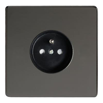 Varilight XEI4FB Euro Iridium Black 1 Gang 16A Flush Socket with Pin Earth