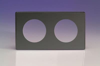 Varilight XEIG2S Euro Iridium Black VariGrid 2 Gang Plate to fit Z1E products