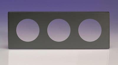 Varilight XEIG3S Euro Iridium Black VariGrid 3 Gang Plate to fit Z1E products