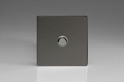 Varilight XEIP1S Euro Iridium Black 1 Gang 6A 1 or 2 Way Push-On/Off Impulse Switch