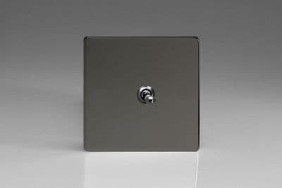 Varilight XEIT1S Euro Iridium Black 1 Gang 10A 1 or 2 Way Toggle Light Switch