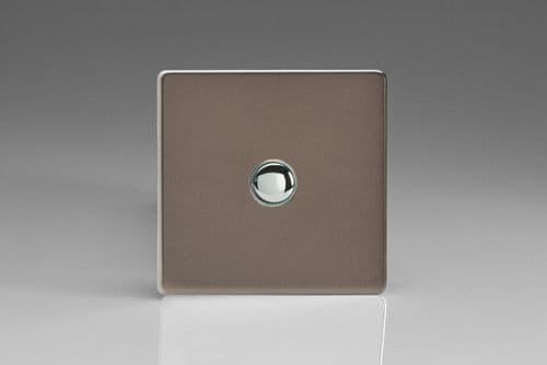 Varilight XERM1S Euro Pewter 1 Gang 6A 1-Way Push-to-Make Momentary Switch