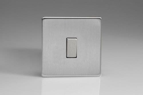 Varilight XES1S Euro Brushed Steel 1 Gang 10A 1 or 2 Way Rocker Light Switch