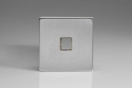 Varilight XESD1S European Brushed Steel 1 Gang Keystone Data Plate
