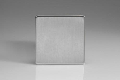 Varilight XESSBS Euro Brushed Steel 1 Gang Single Blank Plate