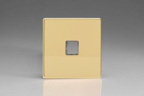 Varilight XEVD1S European Polished Brass 1 Gang Keystone Data Plate