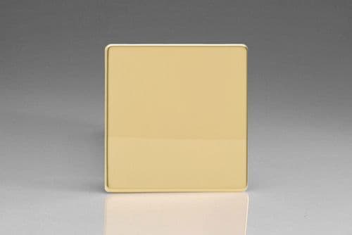 Varilight XEVSBS Euro Polished Brass 1 Gang Single Blank Plate